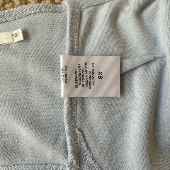 NWOT NIA Terrycloth Women’s Scarf Crop Tie Top in Sky Blue - Size XS - Picture 8 of 11